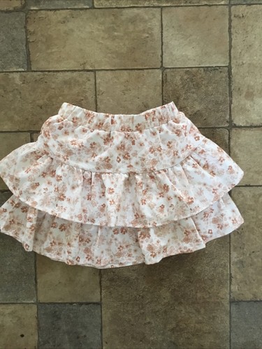 Girls peach tiered - tiered, floral