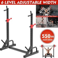 Squat Racks Barbell Rack Stand Adjustable Olympic Weight Bench Press Home Gym