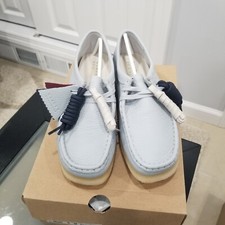 Clarks Wallabee Womens Blue leather Oxfords Lace Ups Casual Shoes - Size 9 Wmn's