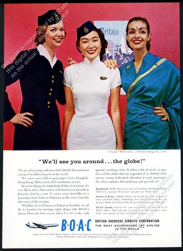 1959 boac c stewardess - b.o.a.c,