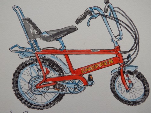 Watercolour painting chopper - painting,