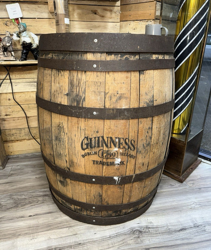 Guinness wooden barrel - barrel, bar
