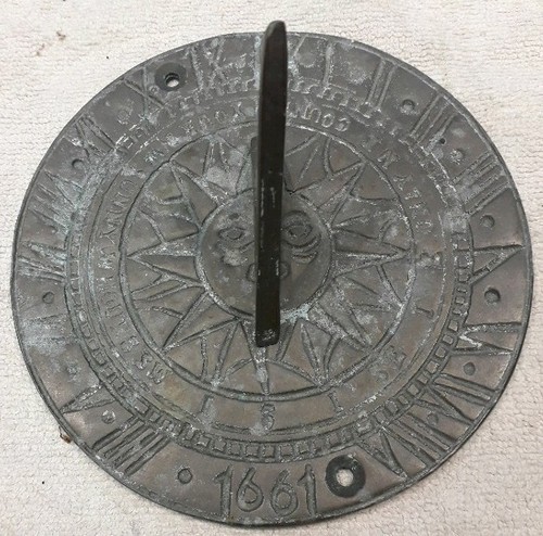 Vintage cast brass sundial - brass,