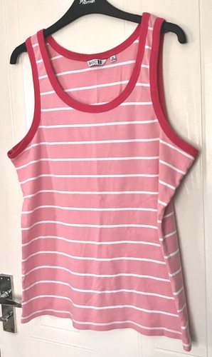 Coral pink vest - pink, striped