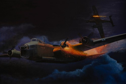 Aviation painting moonlit - aviation,