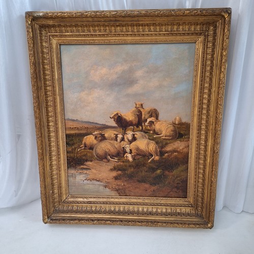 Framed large vintage oil - large,