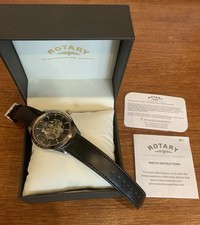 Rotary GS03715/04 Mens Automatic Swiss Skeleton Dial Watch.