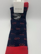 Gucci Navy/Red  GG Long Socks