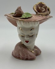 Vintage Lady Head Vase Planter