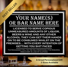Personalised Pub Bar Licensee