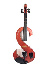 STAGG Electric Violin S Shaped Rose Pink 3/4 with bow case and leads d656