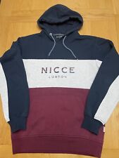 NICCE London Hoodie Navy Blue/Grey/Burgundy. Medium