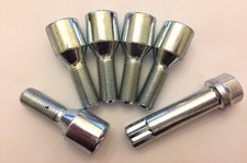 5 X TUNER + KEY 60mm LONG 35mm M12X1.5 THREAD WHEEL BOLTS FITS BMW 72.6