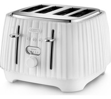 De'Longhi CTD4003.W Ballerina 4 Slice Toaster Defrost Function 1800w White