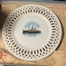 Ben My Chee  Steamship Vintage Commemorative Ribbon Plate Isle Of Man Ferry