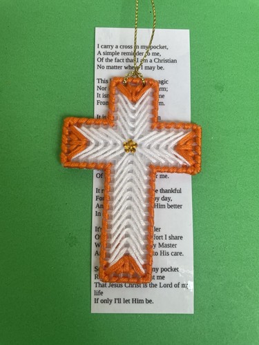 Hand stitched orange - orange, white