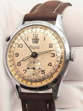 Rone “Date-O-Graph” Triple Date Calendar Watch c.1948 FHF 175 Swiss Vintage