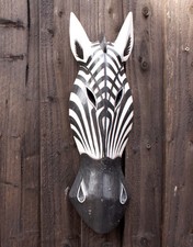 CLEARANCE 50cm Wooden Hand Crafted Zebra Wall Hung Head
