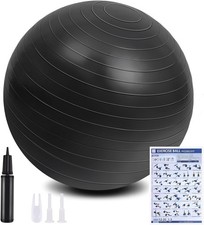 flintronic Exercise Ball, Anti-brust Yoga Fitness Ball, 55cm Extra Thick Swiss B