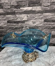 Large Blue Glass 42cm Wide
