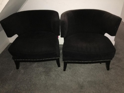 Modern charcoal velvet tub - ,