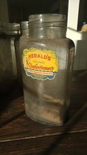 VINTAGE RETRO SWEET SHOP LARGE GLASS JARS FROM BELFAST MAKERS