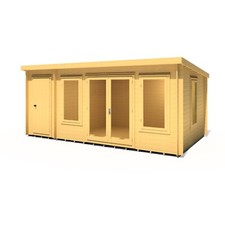 Log cabin garden - garden, wood