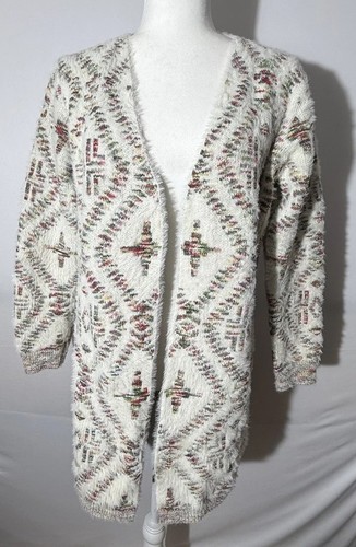Boho aztec fuzzy knit open - boho,