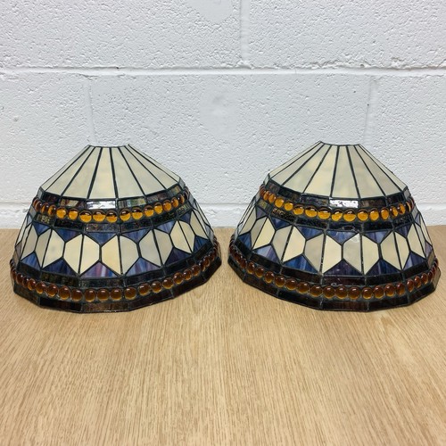 Pair tiffany style stained - pair,