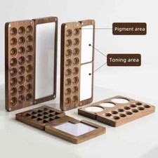 Wooden Handmade Watercolor Paint Palette Portable Empty Magnetic Suction Box