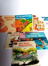 Children's 7" Vinyl 45 RPM Records Vintage Sing Along With Happy Songs Disney +