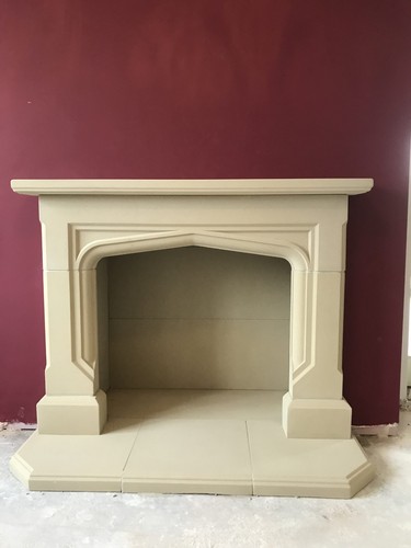 Gothic style stone fireplace - style,