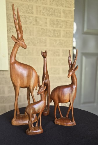 Vintage hand carved wooden set - hand-carved,