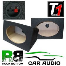 T1 Audio Pair of 6x9 6 x 9 Car Speaker MDF Bass Box Enclosure (BLACK Carpet)