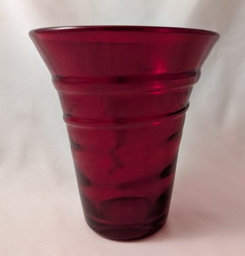 Whitefriars glass vase ruby - whitefriars,