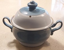 Denby Langley Castile Casserole Dish 2 Quart Blue White Lidded Stoneware