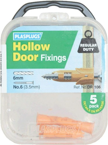 Hollow door fixings wall plugs - fixings,