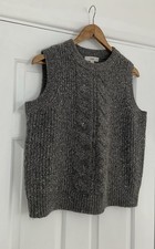 MARKS & SPENCER SPARKLE CABLE KNIT SLEEVELESS JUMPER VEST TOP, SIZE M, NEW.