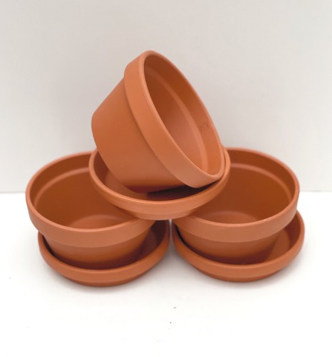 Large terracotta half plant - terracotta,