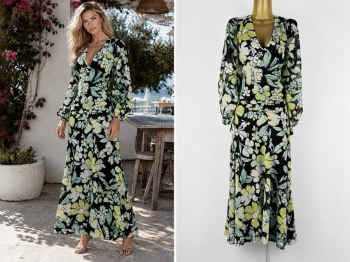 Warehouse floral metallic maxi - floral,