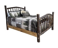 Hickory Log Spindle Bed Rustic