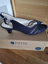 Ladies Navy Diamanté Sandal