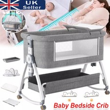 4-in-1 Baby Bedside Bassinet Crib Height-adjustable Infant Newborn Cot Bed
