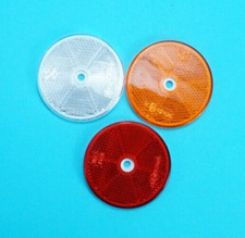 60mm Round Reflectors for Driveway Posts, Garden Walls, Trailers etc