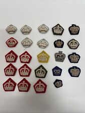 24 Embroidered Officer Rank Crown Pips / Sew-on Badges - Joblot - Military