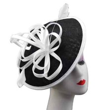 Women's Fascinator Headband Clip Round Hat Weddings Ladies Races Royal Ascot UK