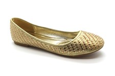 Womens Flat Glitter Slip On