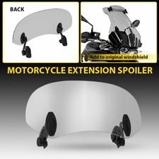 Motorcycle Clip On Windshield Extension Spoiler Wind Screen Deflector Universal