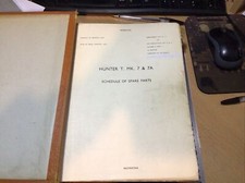 RAF Air Publication AP4347G&R Vol3 Part1 Hunter T Mk7 & 7A Spare Parts Schedule