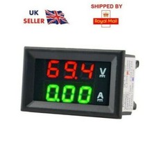DC 100V Voltmeter 10A Ammeter Panel mount volt amp meter, Red-Green Digital LED 